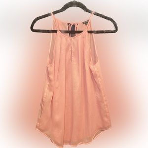 💓Ann Taylor pink sleeveless keyhole top size S
